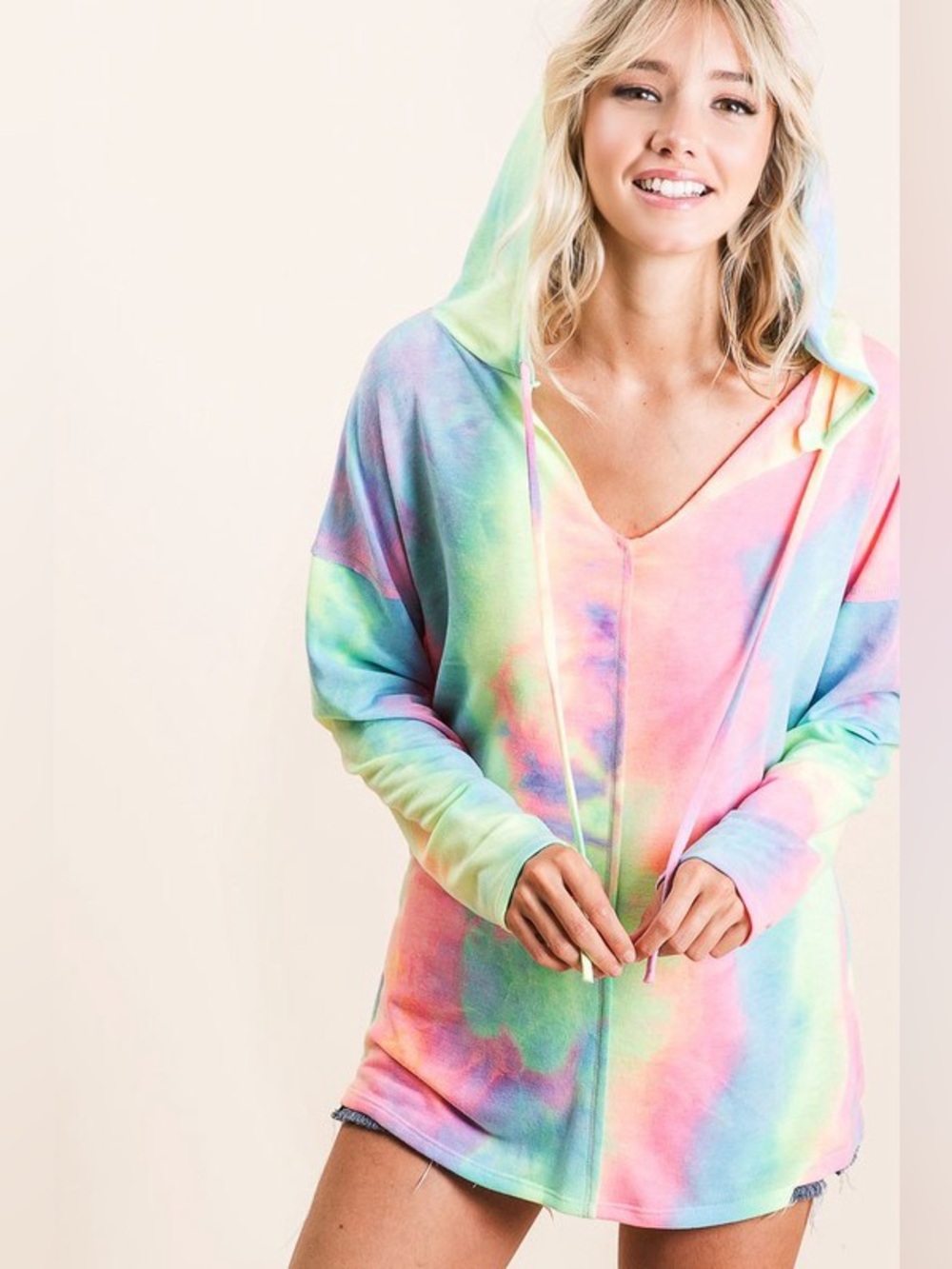 BiBi Tie Dye Terry Long Sleeve Hoodie - Picture 4 of 15